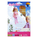عروسک باربی با بچه اسکیت سوار برند Defa Lucy کد 8356، همراه با کوله پشتی و بوت