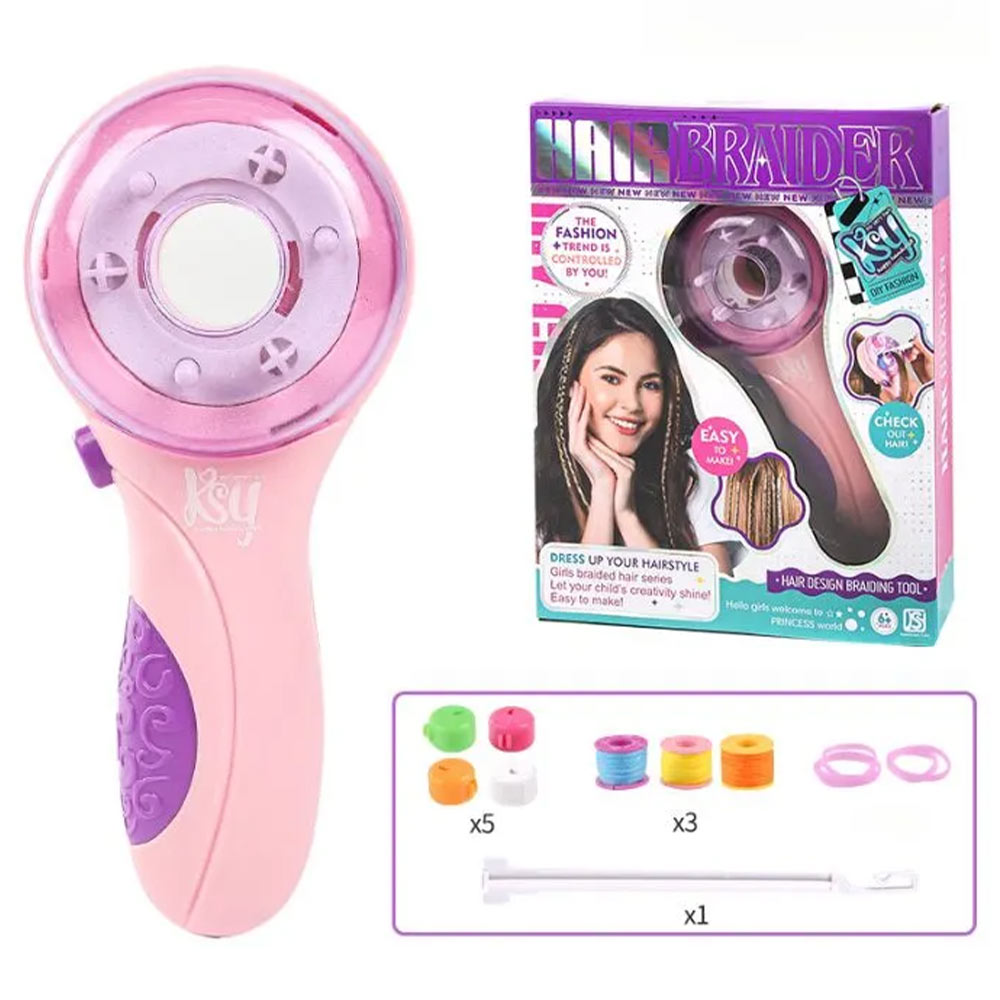 kids-hair-braider-machine-with-yarn-911-14040304 دستگاه بافت مو کودکان مدل Hair Braider کد 911