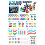 ساختنی مگنتی 66 قطعه مگنت تایل مدل Magnet Blocks کد 108 - Image 3